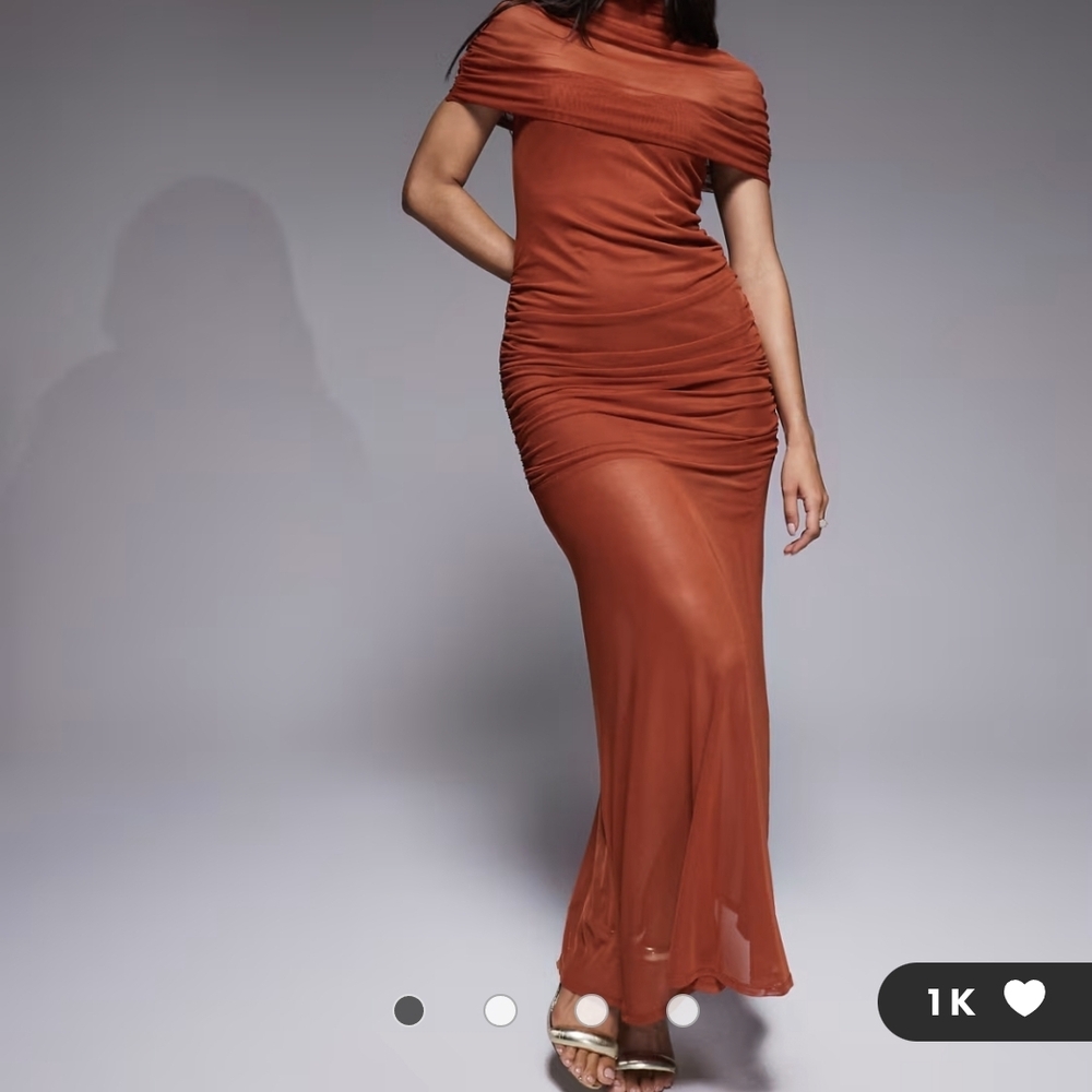 ASOS One Shoulder Rust Dress